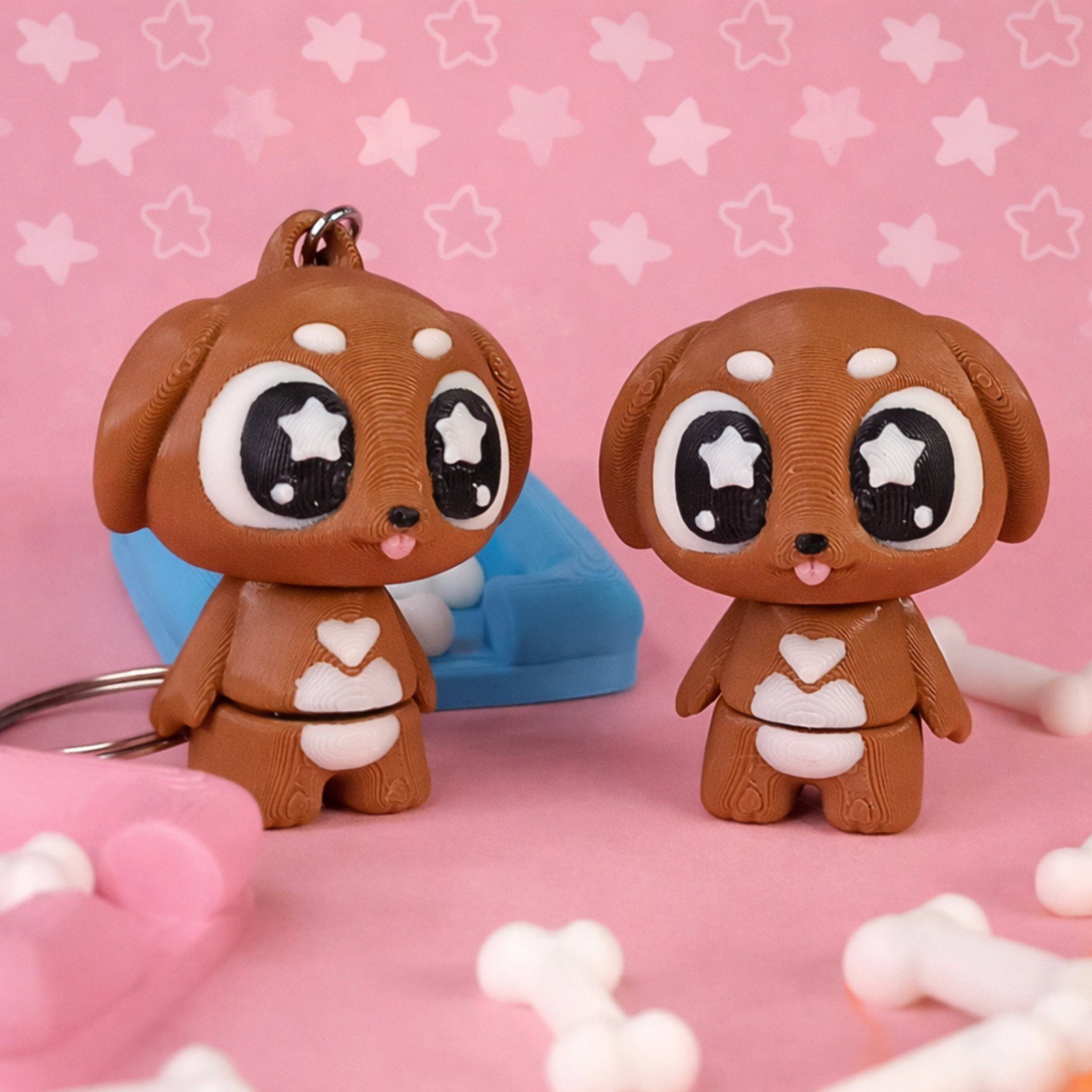 Sevimli Köpek Figürü Anahtarlık 