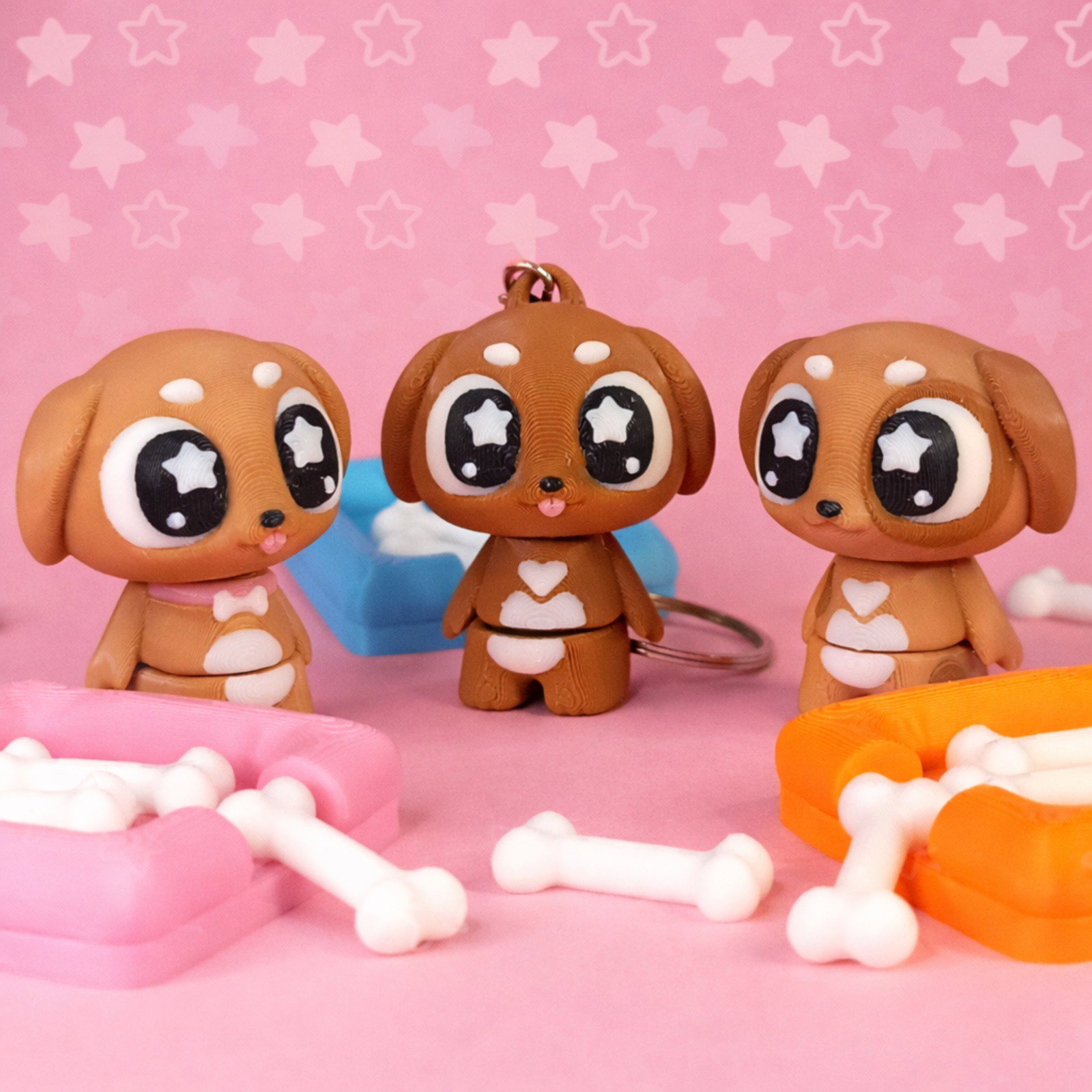 Sevimli Köpek Figürü Anahtarlık 