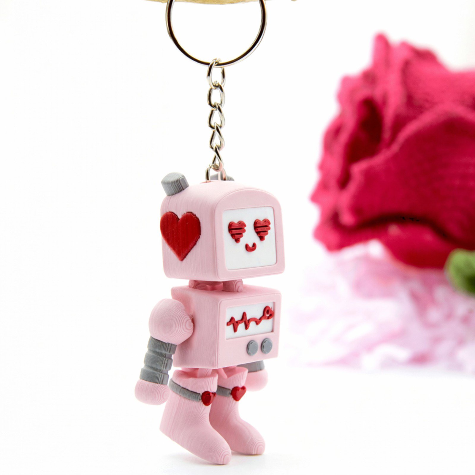 Sevimli Robot Anahtarlık - Aşk Dolu Detaylar