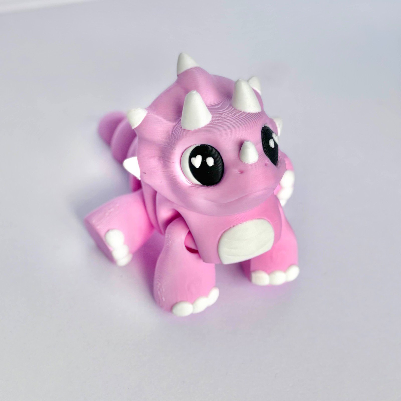Sevimli Dinozor Figürü - Pembe, Eklemli Tasarım