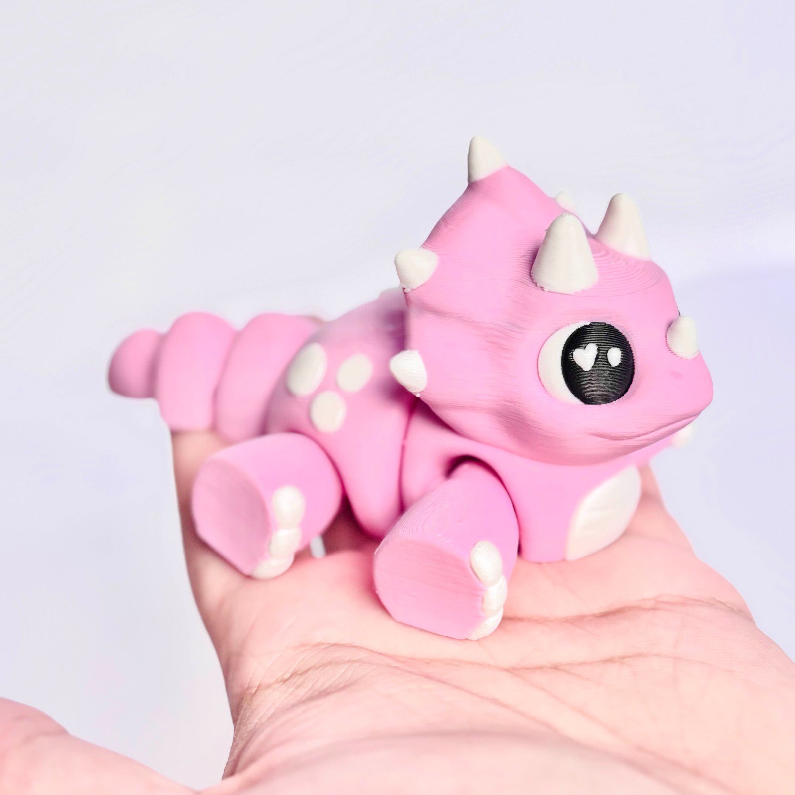 Sevimli Dinozor Figürü - Pembe, Eklemli Tasarım