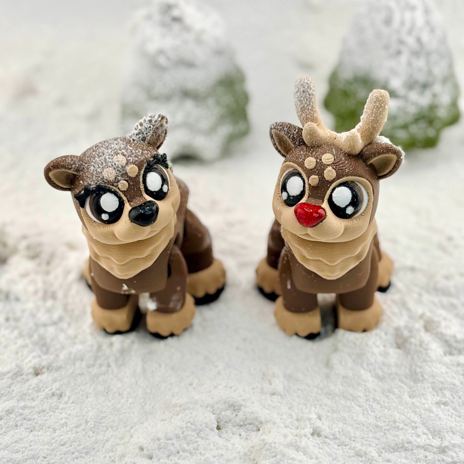 Sevimli Kış Geyiği Mini Figürü - Özel Tasarım