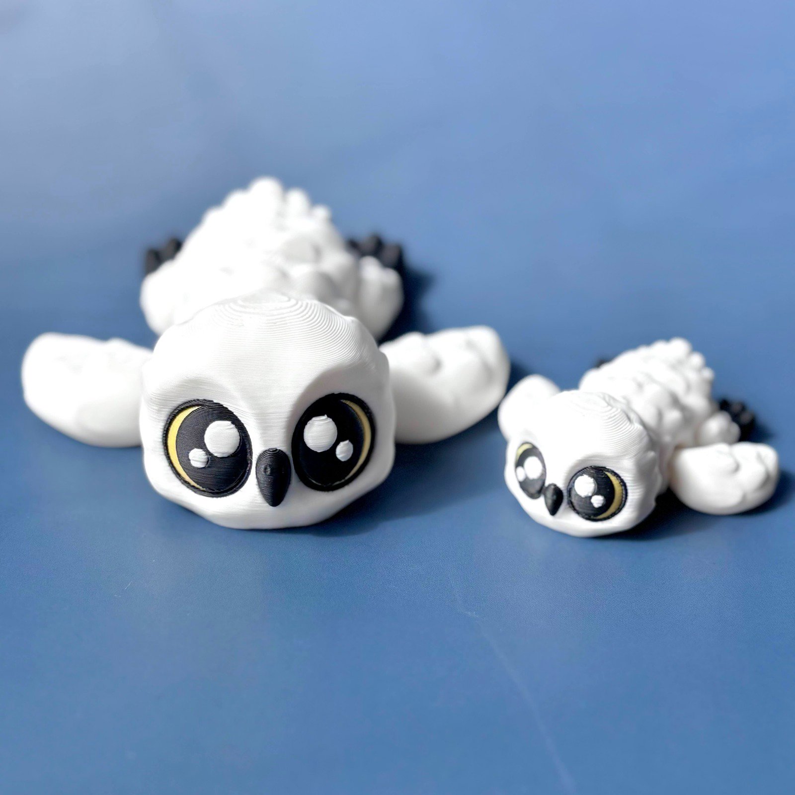 Sevimli Beyaz Baykuş Eklemli Figür - Eşsiz Tasarım